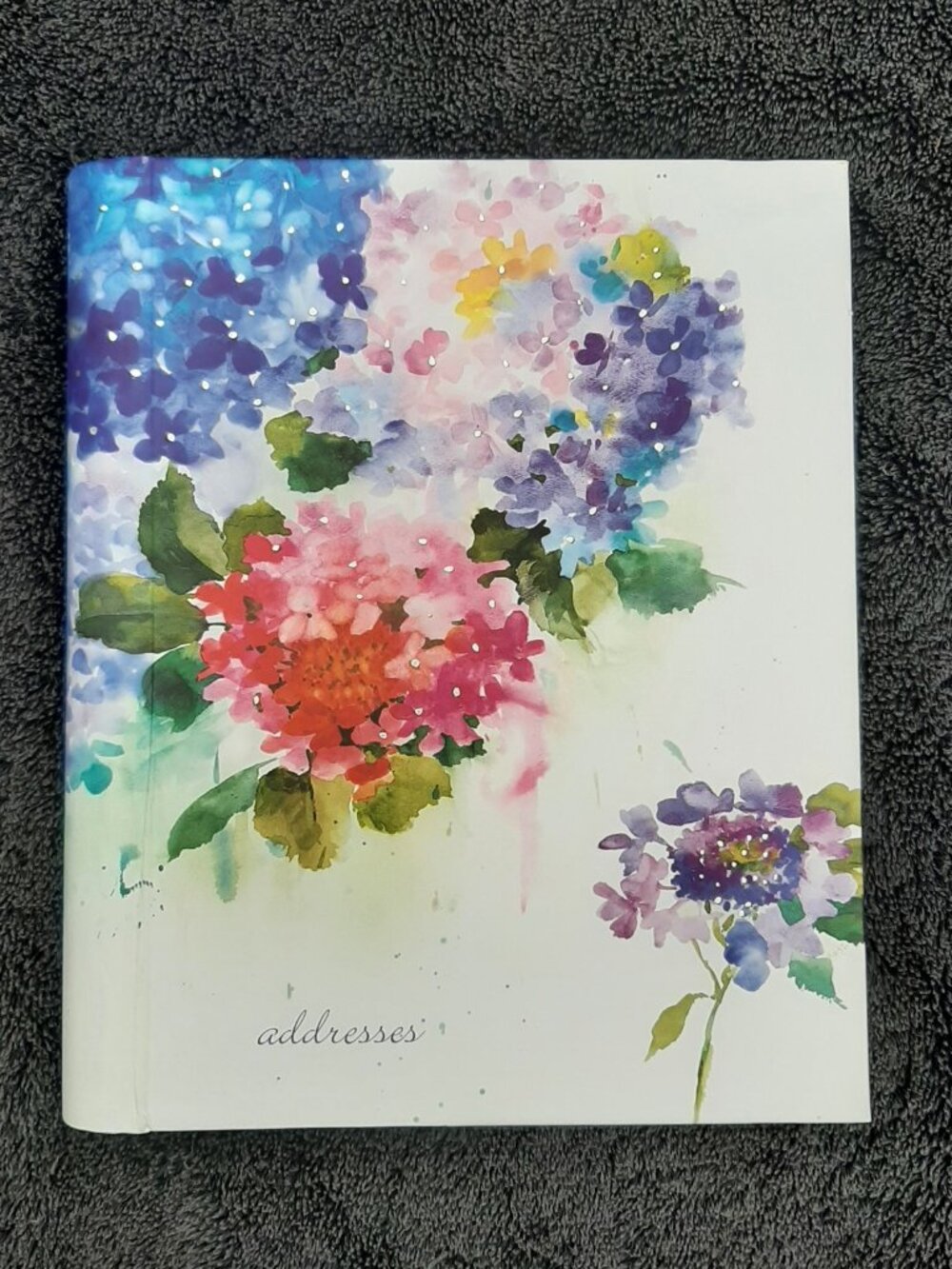 Large Address Book  Hydrangeas Hardcover Spiral By Peter Pauper Press 8" x 6.5"